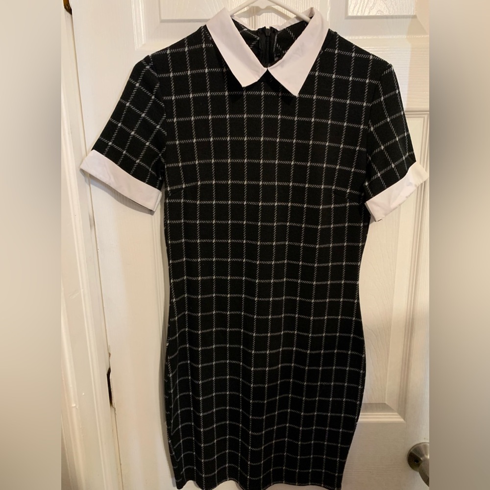 Black and white midi dress